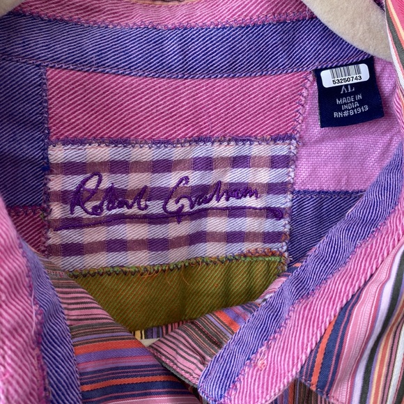 Robert Graham Colorful Striped Longsleeve Shirt Size: XL - Picture 3 of 4